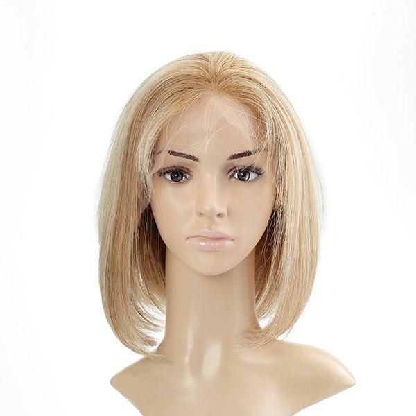 High Quality Human Hair Extension Full Lace Wig with Highlight Color and Combs
