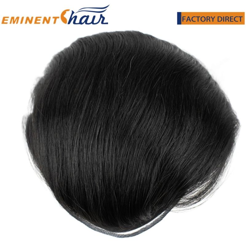 Natural Hairline Human Hair Mono Men′s Hairpiece