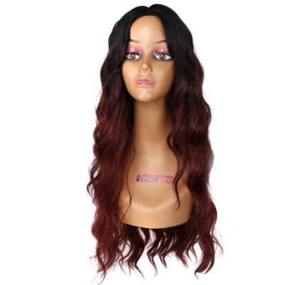 Natural Hairline Glueless Heat Resistant Long Natural Wave Synthetic Wigs