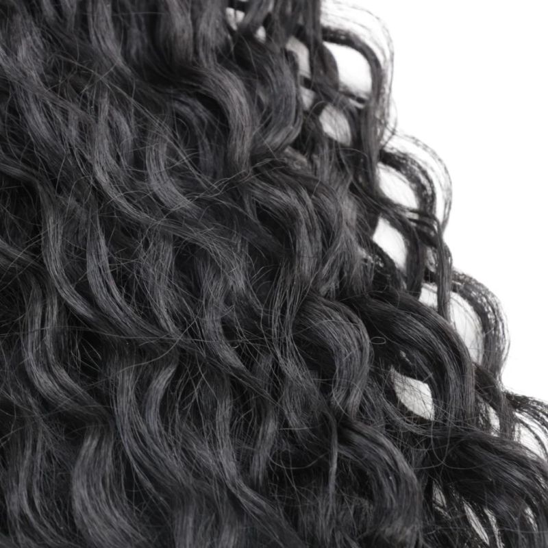 30" Black Color Woman Extension High Synthetic Claw Clip Wave Ponytail