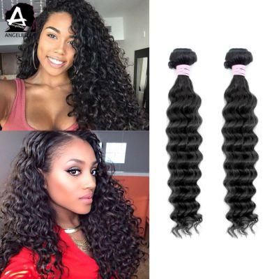 Angelbella Deep Wave Virgin Hair Weave Double Layer Shedding Free 100 Human Hair Bundles