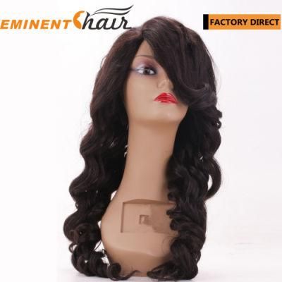 Natural Effect Natural Black Lace Front Wig Virgin Human Hair