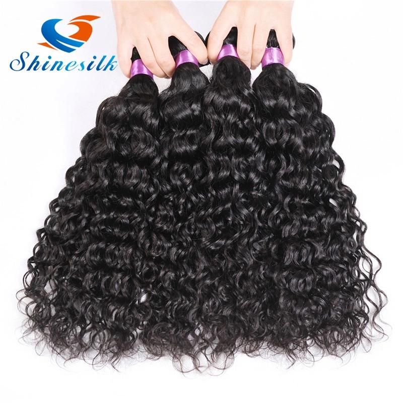 Peruvian Virgin Hair Water Wave 4PCS Natural Black Peruvian Water Wave Human Hair Bundles Wet Wavy Human Hair 8-30 Inch