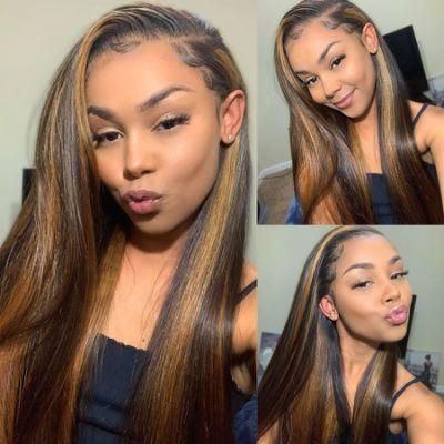 Highlight Honey Blonde Straight Hair 13X4 Lace Front Wigs