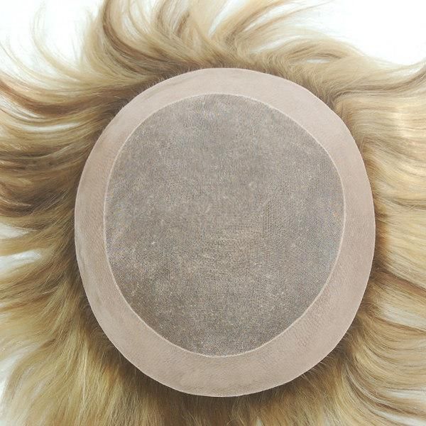 Mono with PU Coating Around Fashion Highlight Color Human Hair Wig