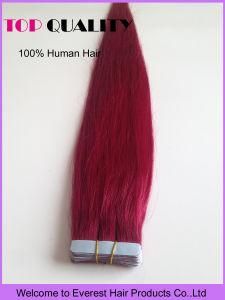 # Burgundy PU Weft Tape Skin Weaving Brazilian Remy Human Hair