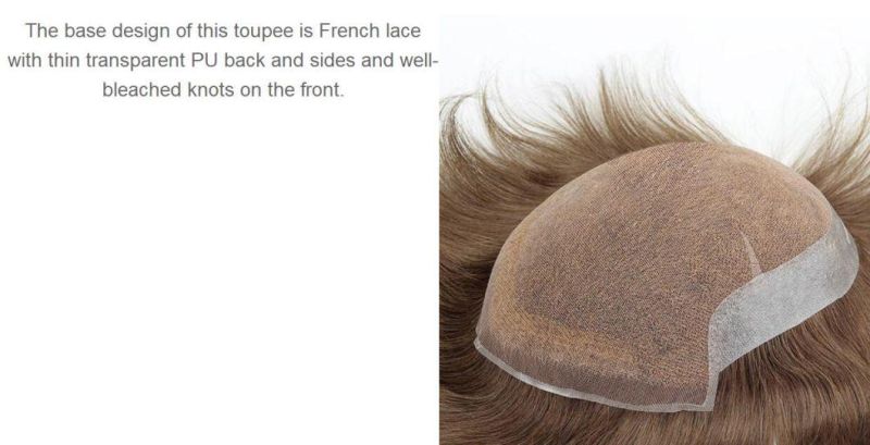 Soft Thin Breathable Base - French Lace High Quality Wigs for Men