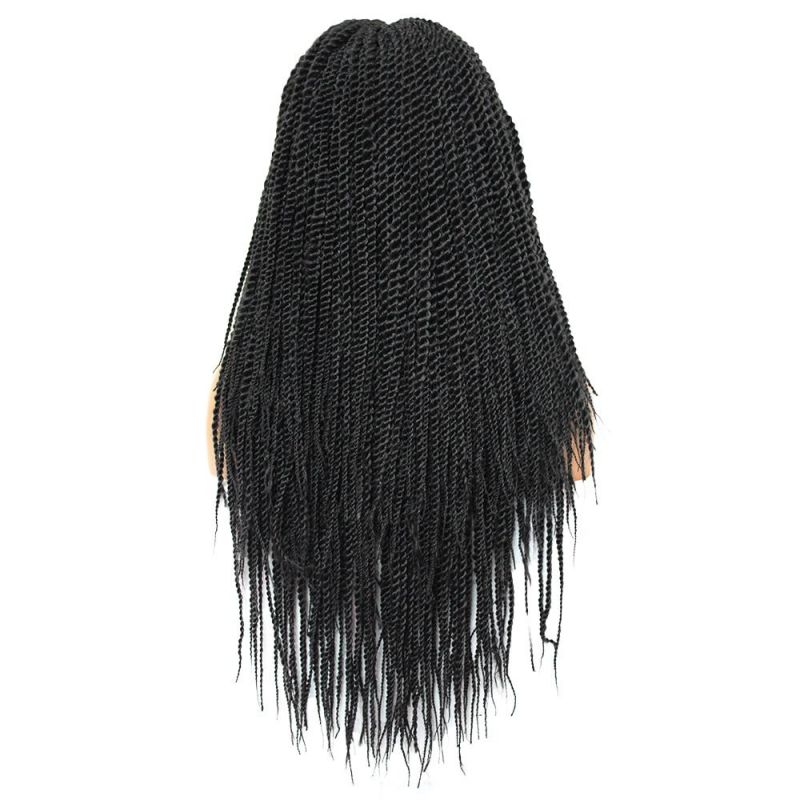 28 Inch Straight Braided Wigs for Women Synthetic Hair Wig Small Senegalese Twist Lace Front Braids Wigs with Baby Hair
