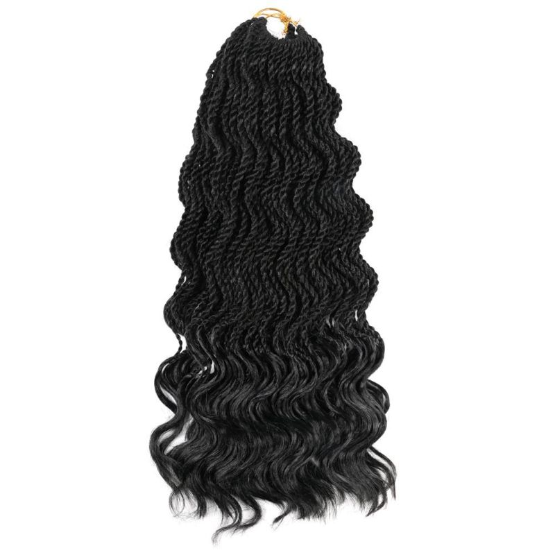 14inch 35stands Synthetic Crochet Braids Senegalese Twists with Wavy Ends Hair Extension