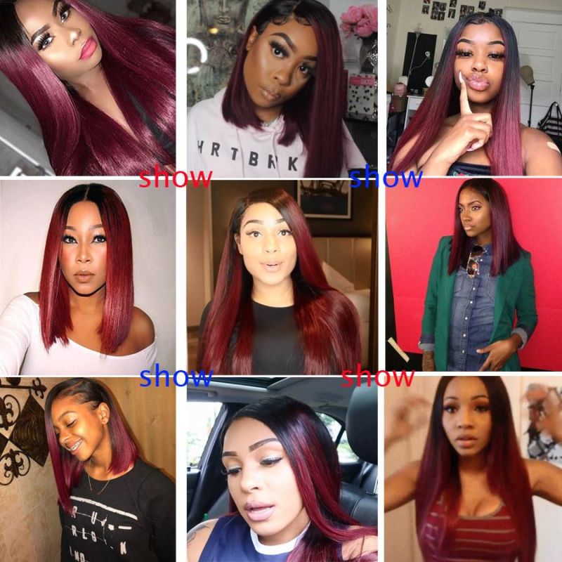 Ombre Color 1b 99j Brazilian Human Remy Hair Weave