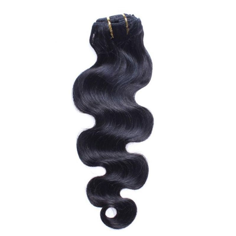 Body Wave Clip in Hair Extensions Remy Human Hair for Women Brazilian Hair Bundle Clip Ins Natural Black 22 Inches