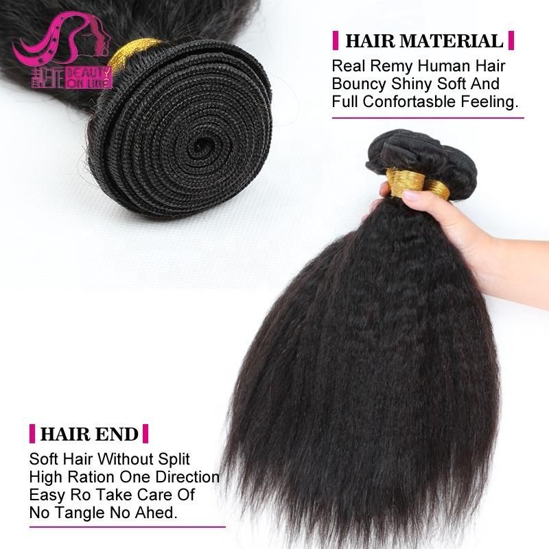 Unprocessed Brazilian Virgin Cuticle Aligned Raw Hair Bundles Kinky Straight