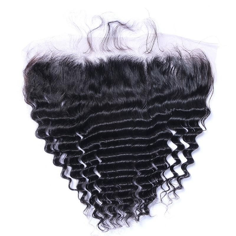 Kbeth 13*4 Lace Frontal Closure Deep Wave Human Hair Femme 8 Inch China Factory Customized Femme Hair Piece Ear to Ear Closures Wholesale