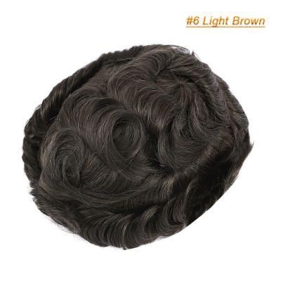 Men Toupee Human Hair Patch Indian Hair System Replacement Hairpiece
