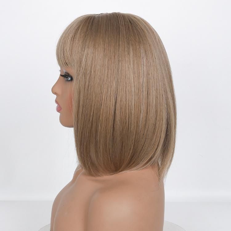 European and American Wig with Air Bangs Synthetic Fiber Bob Short Wigs