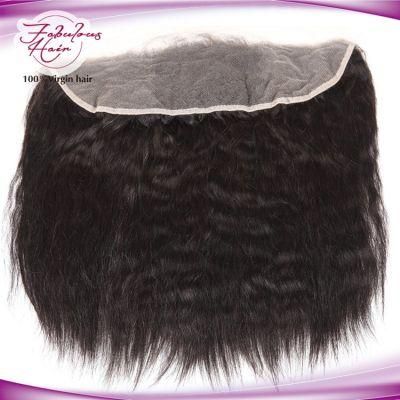 Affordable Black Kinky Straight Hair Lace Frontal with Baby Hair