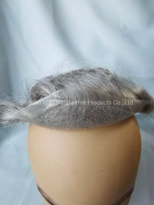 2022 Most Natural Super Thin Poly Human Hair Men&prime; S Toupee Made of Remy Human Hair