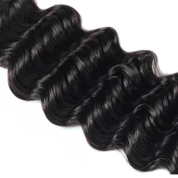 Deep Wavy Non Remy Natural Human Hair Weave Human Hair Bundles