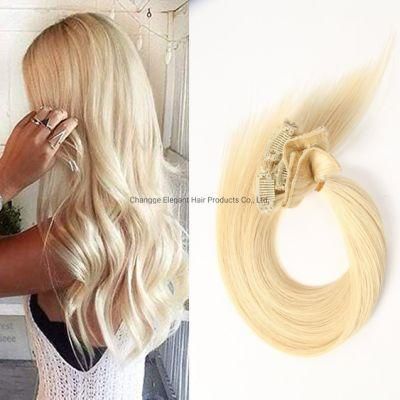 Real Triple Weft Extra Thick Clip in 100% Remy Human Hair Extensions Full Head #60
