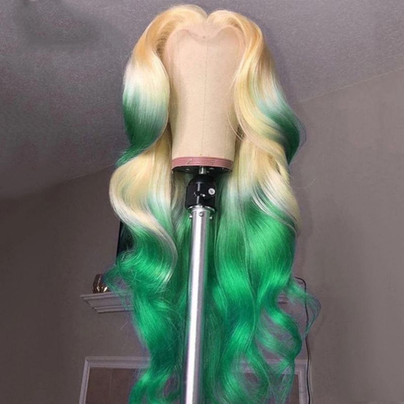 T613 Yellow Pink Red Green Purple Blue Wig Body Wave Lace Front Wig Virgin Lace Front Brazilian Human Hair Wigs for Women Omber Lace Wig 30 Inches