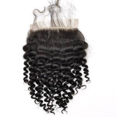 Peruvian Virgin Hair Hand Tied Free Parted Bebe Curl Lace Closure