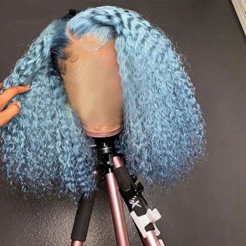 150% Curly Human Hair Wig Orange Blue Green Kinky Curly Lace Front Wig Brazilian Preplucked Colored Human Hair Wigs for Women