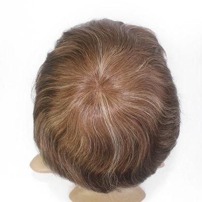 Lw964 Highlight Remy Short Curly Natural Human Hair Replacement for Women