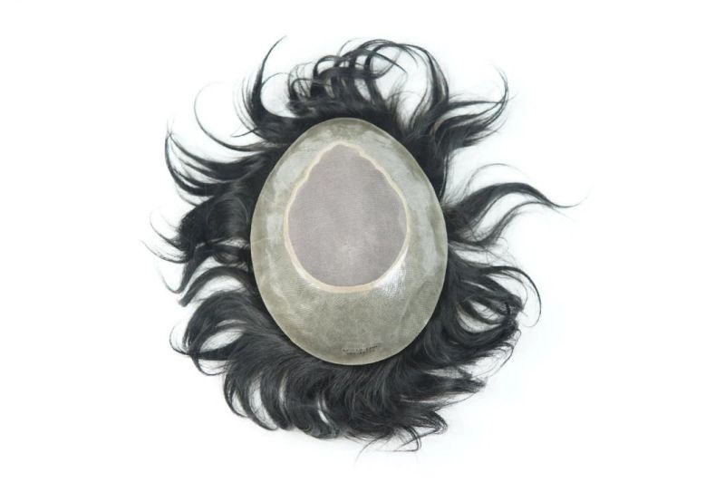 Instant Delivery Mono Front Lace Natural Human Hair Men Toupee