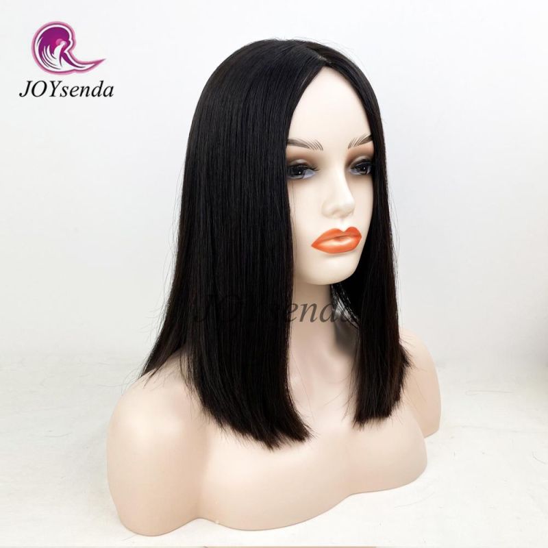 Same Hair Length European Virgin Human Hair Jewish Wig Kosher Sheitel Silk Top None Lace Wig Thick End Blunt Cut Bob Wigs