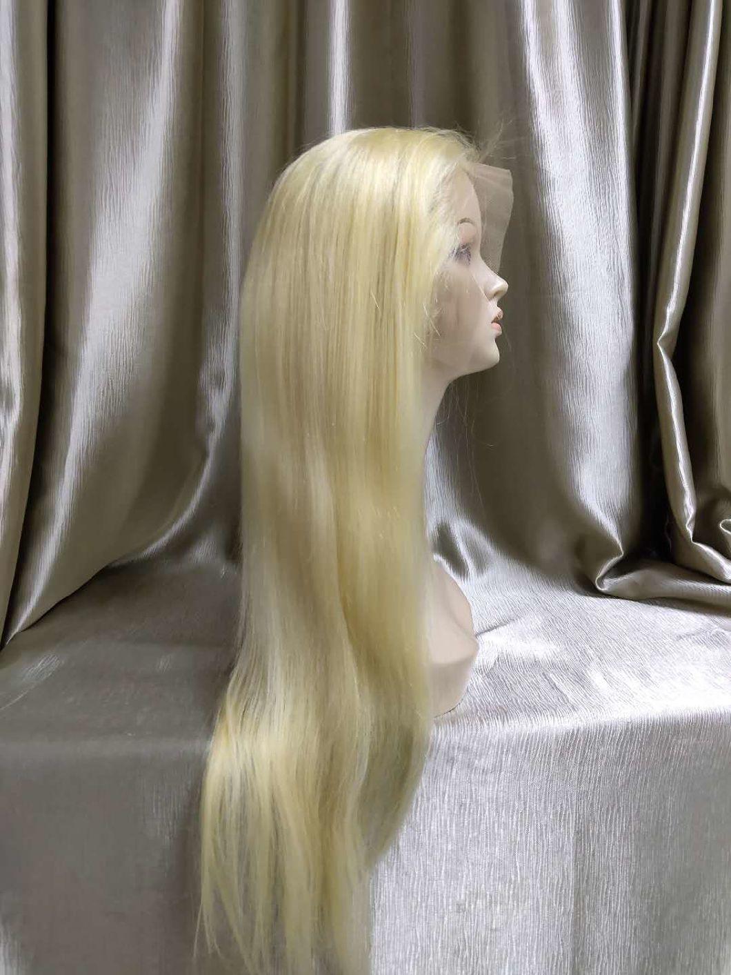 Long Hair Blonde Color Human Hair Lace Frontal Wigs