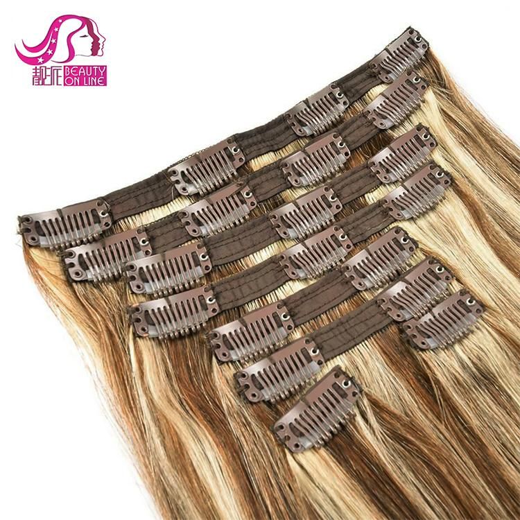 Bohemian Remy Human Hair Triple Weft Double Drawn Luxury Full Head 120g 150g 220g Remy Clip in Hair Extension for White Women