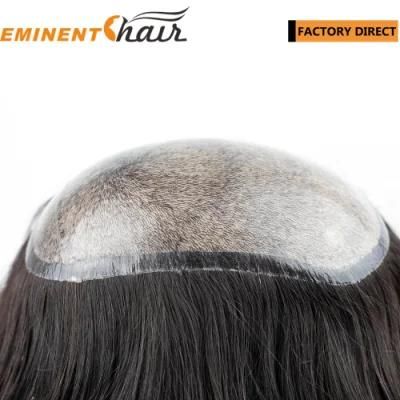Custom Silica Injection Skin Base Strong Toupee Hair Replacement for Men