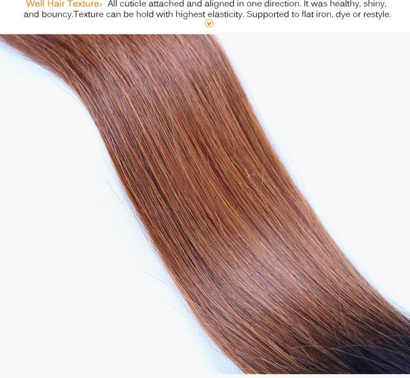 Alinybeauty Natural Straight Color 1b/30 Brazilian Hair