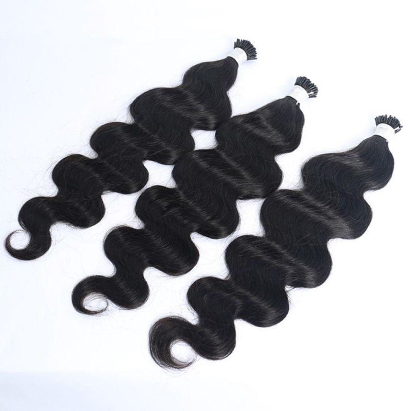I Tip Microlinks Body Wave Human Hair Extensions for Women Natural Black 8-30 Inches Bundles Brazilian Virgin Bulk Hair