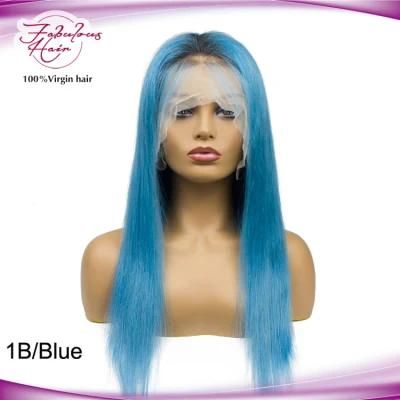 Wholesale Best Natural 100 Human Hair Blue Wig Dark Roots