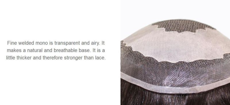 Fine Welded Mono Base with PU for Men - Best Toupee Wig for Durability