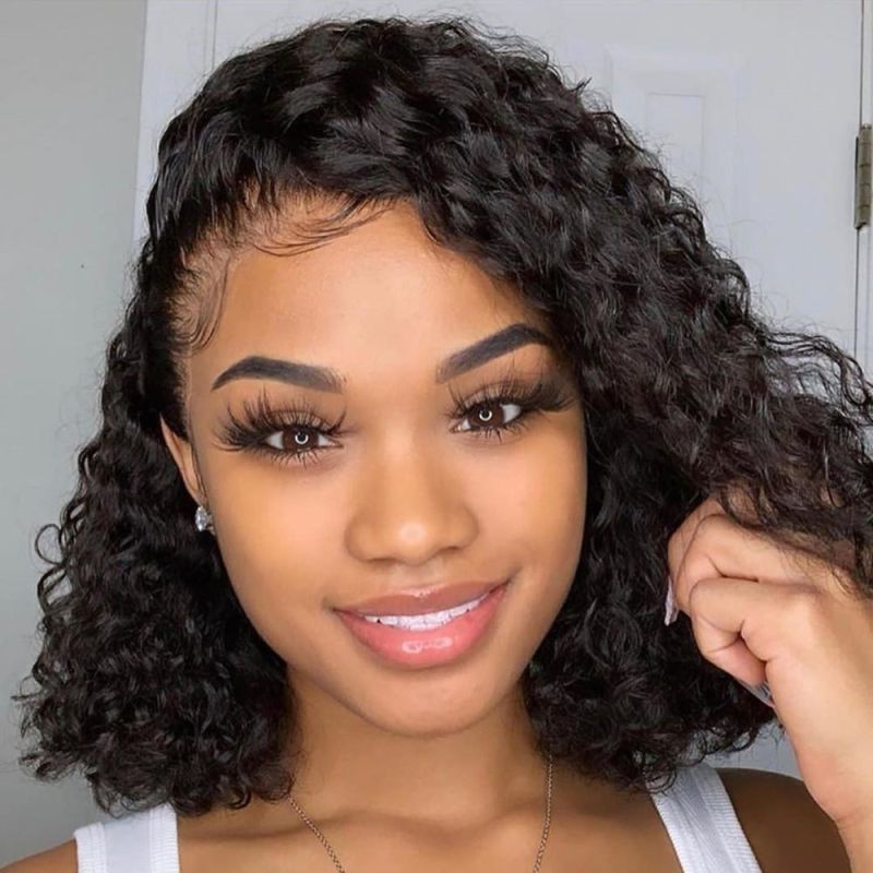 Raw Indian Curly Bob Human Hair Lace Wig