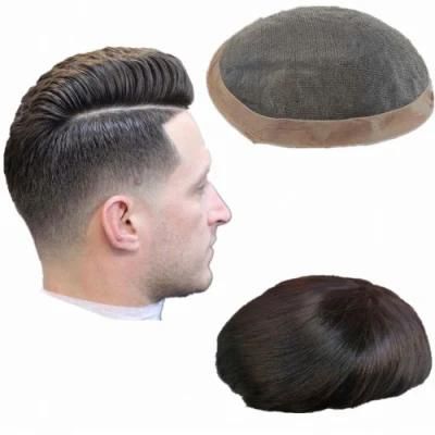 Kbeth Human Hair Toupee for Men&prime; S Replacement System High Quality Good Quality Stock Hair Piece for Men From China Wigs Factory
