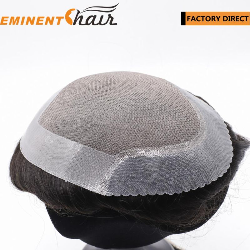Custom Mono with PU Edge Indian Hair Men′ S Hair Replacement