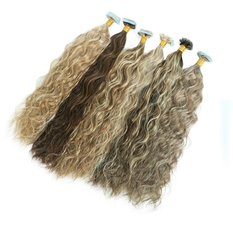 100% Raw Cuticle Aligned Human Natural Wave Tape in Hair Extensions