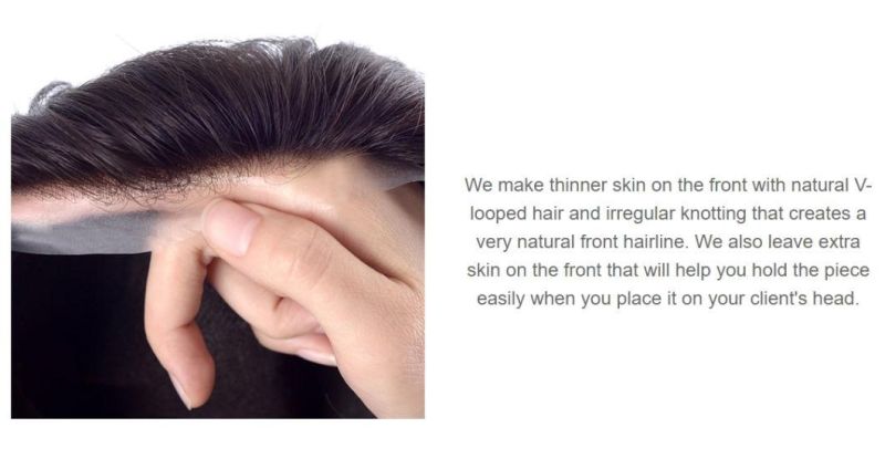 French Lace Middle Clear Poly Around Stock Men Human Hair Wig