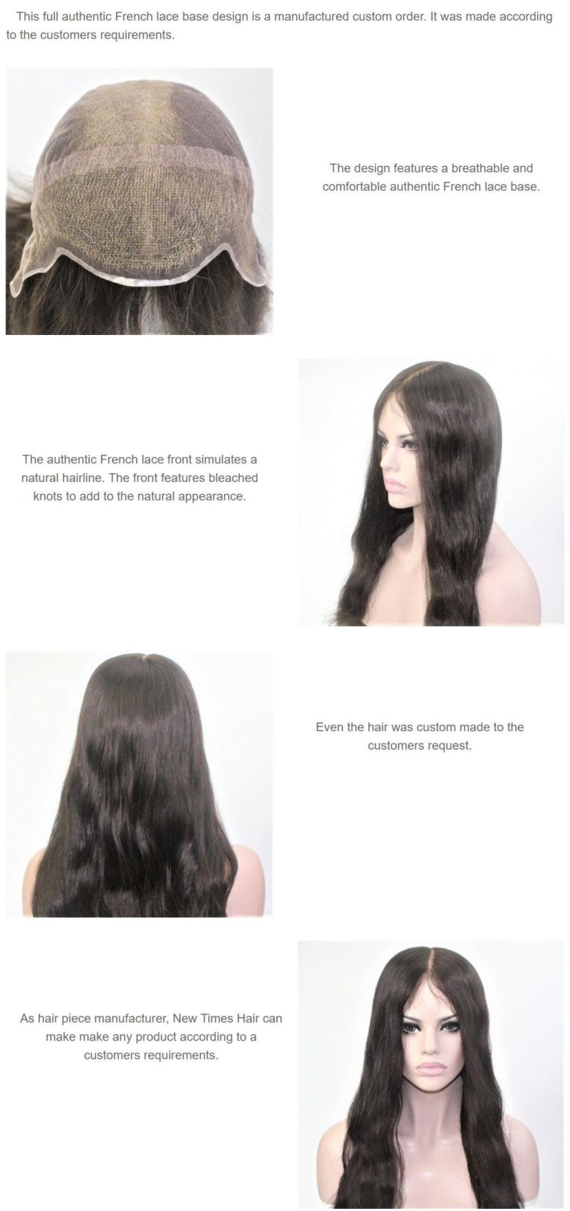 Full French Lace with Perfect Bleaching Knots Front Natural Human Hair Wig