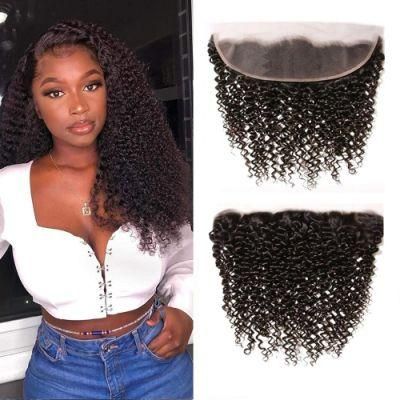 Lace Frontal Curly 13X4 Brizilian Virgin Human Hair Closure Curly Wave Hair Closure Natural Black Color Hair Extention 18 Inch
