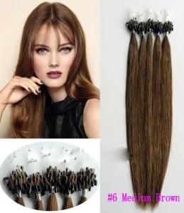 Micro Loop Rings Beads Tipped Hair Extensions 100% Brazilian Virgin Remy Human Hair Straight 12 14 16 18 20 22 24 26 28 30inch