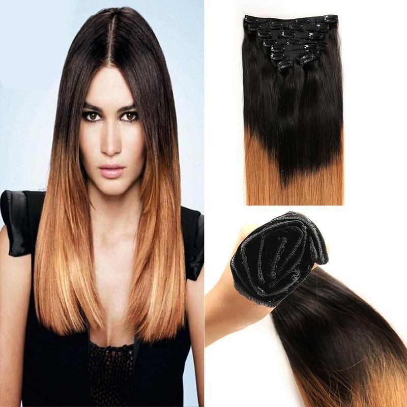 Wholesale Remy Cuticle Correct Tangle Free Clip on Human Hair Extension