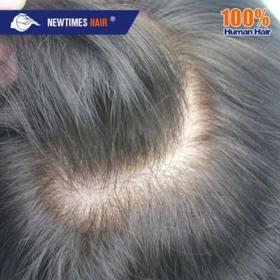Full Lace Toupee with Clip Virgin Human Hair Swiss Lace