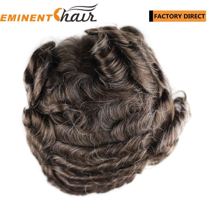 Custom Made Indian Hair Fine Mono Men′s Full Cap