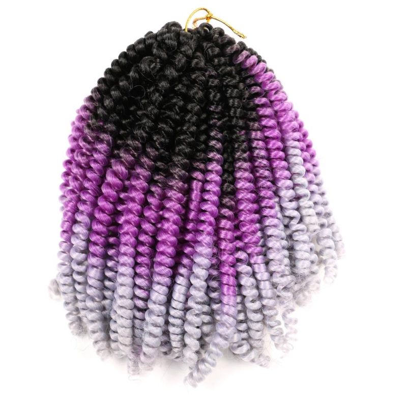 3 Color 60 Strands Synthetic Afro Curly Extension Ombre Braids Crochet Spring Twist Hair