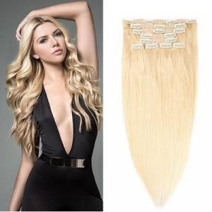 Remy Human Hair Extensions Full Head Blonde Seamless Clip in Hair Extensions