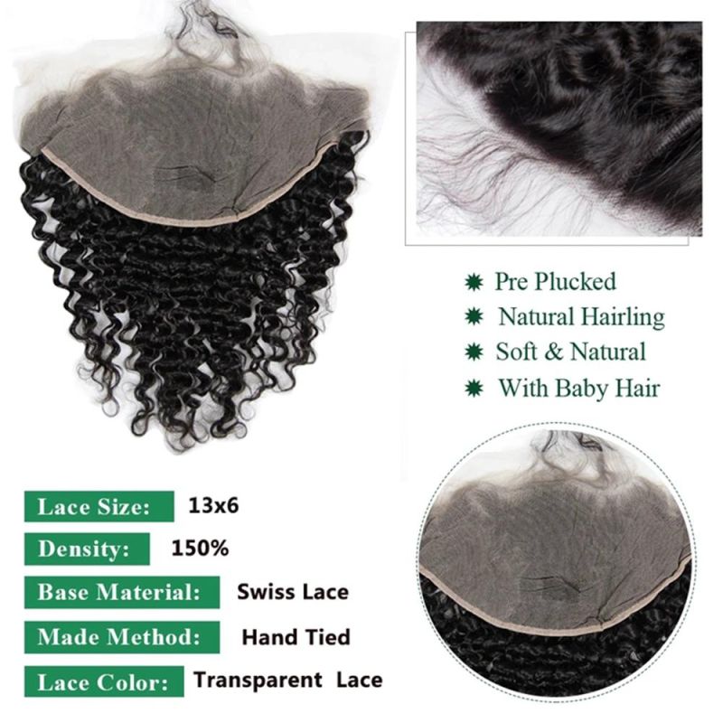 Kbeth Wholesale Deep Wave Bundles with Lace Toupee 100% Virgin Hair Remy Brazilian Human Hair Bundles with Lace Toupee From China Factory